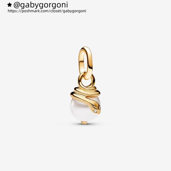 Pandora Snake Pearlescent Mini Dangle Charm - Picture 1 of 7